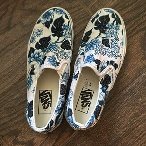 Floral slip on vans